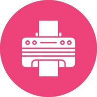 Printer Glyph Circle Background Icon vector