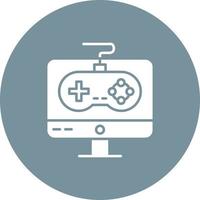 Game Console Glyph Circle Background Icon vector