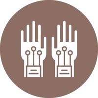 Wired Gloves Glyph Circle Background Icon vector