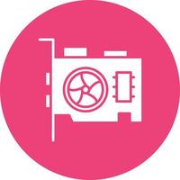 Vga Card Glyph Circle Background Icon vector