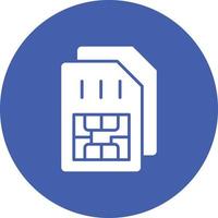 Sim Card Glyph Circle Background Icon vector