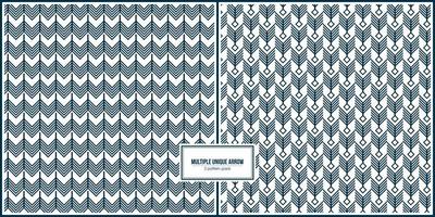 two sets pattern of multiple unique dark arrow vector