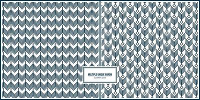 two sets pattern of multiple unique dark arrow vector
