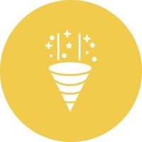 Confetti Glyph Circle Background Icon vector