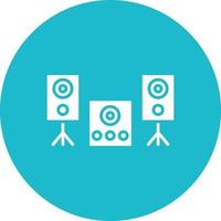Sound System Glyph Circle Background Icon vector