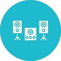 Sound System Glyph Circle Background Icon vector