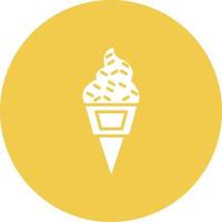 Ice Cream Glyph Circle Background Icon vector