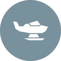 Seaplane Glyph Circle Background Icon vector