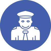 Pilot Glyph Circle Background Icon vector