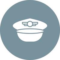 Pilot Hat Glyph Circle Background Icon vector