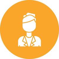 Air Hostess Glyph Circle Background Icon vector