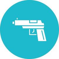 icono de fondo de círculo de glifo de pistola vector