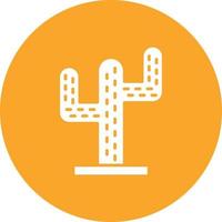 Cactus Glyph Circle Background Icon vector