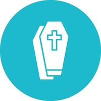 Coffin Glyph Circle Background Icon vector