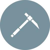 Pickaxe Glyph Circle Background Icon vector