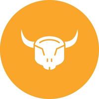 Bull Skull Glyph Circle Background Icon vector
