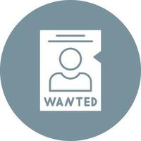 Wanted Glyph Circle Background Icon vector