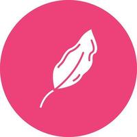 Feather Glyph Circle Background Icon vector