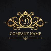 Ornamental golden Luxury logo company template design vector