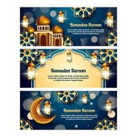 Ramadan Kareem Banner Set vector