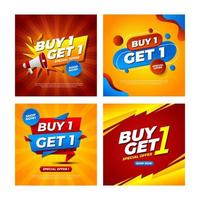 Buy 1 Get 1 Social Media vector