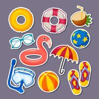 Summer Pool Sticker Set vector
