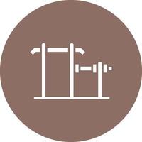 Gym Hand Bar Glyph Circle Background Icon vector