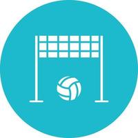 Volleyball Net Glyph Circle Background Icon vector