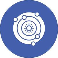 Solar System Glyph Circle Background Icon vector