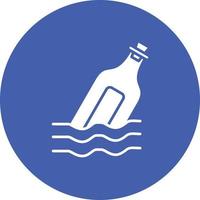 Message in a Bottle Glyph Circle Background Icon vector