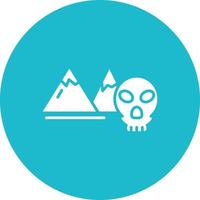 Skull Island Glyph Circle Background Icon vector