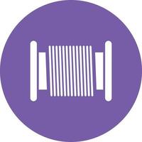 Cable Roll Glyph Circle Background Icon vector