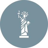 Statue of Liberty Glyph Circle Background Icon vector