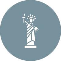 Statue of Liberty Glyph Circle Background Icon vector