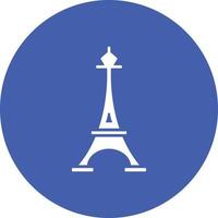 Eiffel Tower Glyph Circle Background Icon vector