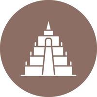 Borobudur Glyph Circle Background Icon vector