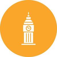 Big Ben Glyph Circle Background Icon vector