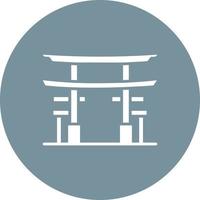 Torii Gate Glyph Circle Background Icon vector