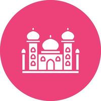 Taj Mahal Glyph Circle Background Icon vector