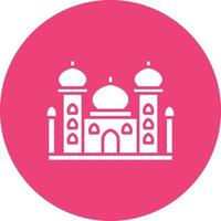 Taj Mahal Glyph Circle Background Icon vector