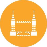 Tower Bridge Glyph Circle Background Icon vector