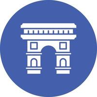 Arc De Triomphe Glyph Circle Background Icon vector