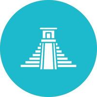 Chichen Itza Glyph Circle Background Icon vector