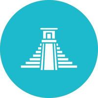 icono de fondo de círculo de glifo de chichen itza vector