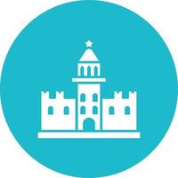 Kremlin Glyph Circle Background Icon vector