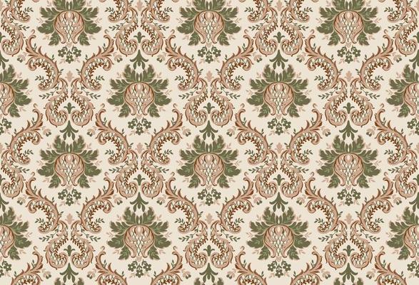 damask pattern with flowers and vintage tapestry motifs, perfect for fabrics and decoration