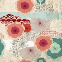 Vintage pattern with oriental style floral motifs, perfect for decoration and textiles vector