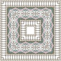 Bandana pattern with ethnic border. Ethnic square design, perfect for fabric, decoration or paper vector