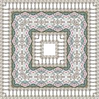 Bandana pattern with ethnic border. Ethnic square design, perfect for fabric, decoration or paper vector