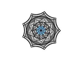 mandala ornament coloring - outline and colored yellow, blue, orange video